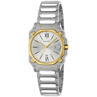 Gucci YA166506 G-Flat Silber Zifferblatt Herren- und Damenuhr