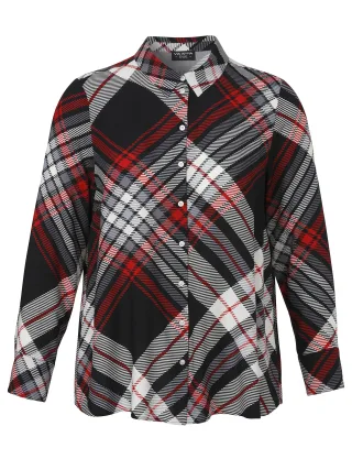 VIA APPIA DUE - Bluse Hemdkragen 1/1 Arm Druck schwarz multicolor - Gr. - 48