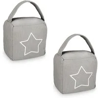 relaxdays Türstopper 2er Set Türstopper mit Stern-Motiv, Dunkelgrau