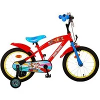 Volare Kinderfahrrad 16 Zoll Kinder Jungen Fahrrad Rad Bike Kinderrad Paw Patrol Rot 21707, 1 Gang, Stützräder, Kettenschutz, Schutzbleche, Rücktrittbremse