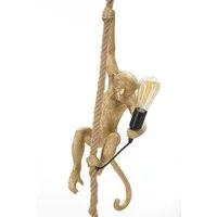 Mauro Ferretti Hängeleuchte Monkey Haengelampe Gold Resin Rope Glam Design