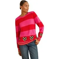 Love & Roses Strickpullover Love & Roses Strickpullover mit Animalprint Petite (1-tlg)