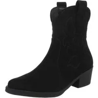 Ital-Design Elegante Cowboy-Stiefel aus Kunstleder mit Blockabsatz Westernstiefelette (77747559) Blockabsatz Stiefeletten in Schwarz
