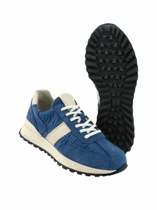 Mey & Edlich Herren Leichtlauf-Sneaker Blau Obermaterial: 65 % Leder, 35 % Polyester