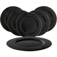 Spetebo Dekoteller Aluminium Teller 33 cm schwarz - 6er Set (Set, 6er), Tisch Deko Kerzen Tablett