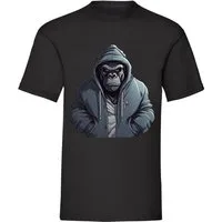 Banco T-Shirt Gangster Affe DTF Druck aus 100% Baumwolle Rundhalsauschnitt mit besonderem DTF Druck