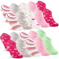 sockenkauf24 Sneakersocken 10 Paar Kinder Sneaker Socken Jungen & Mädchen Baumwolle Kindersocken (56285, 31-34) WP