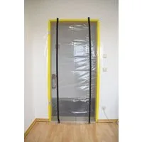 Scorprotect® Schutzfolie Staubschutztür Folie 210 cm x 110 cm mit zwei Reißverschlüssen