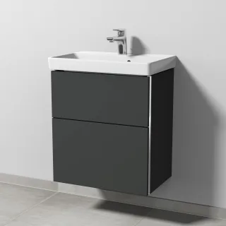 Sanipa 3way Waschtischunterbau zu Villeroy & Boch Avento Waschtisch mit 2 Auszügen, Graphit-Matt BP6201B