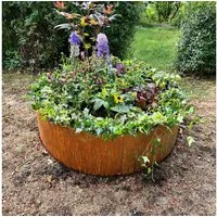 Czaja Pflanzkübel Pflanzring Ø 60 cm Edelrost - Hochbeet Pflanzgefäß, Pflankübel, unberostet, rostet mit der Zeit