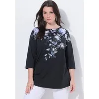 Ulla Popken T-Shirt Shirt A-Linie U-Boot-Ausschnitt 3/4-Arm