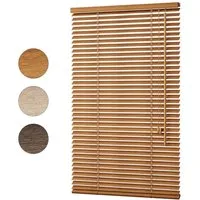 Sekey Jalousie Jalousie Klemmfix ohne Bohren Holzjalousie Holz Rollo Plissee Echtholz, Lamelle 35mm Montage mit Bohren oder ohne Bohren möglich für Fenster