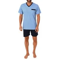 Normann Pyjama Normann Herren kurzarm Schlafanzug Shorty Pyjama mit V-Hals