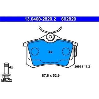 ATE Bremsbel?ge hinten Audi Seat Skoda Octavia Leon VW