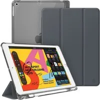 Fintie Tablet-Hülle für iPad 9. Gen 2021/8. Gen 2020/7. Gen 2019 10.2 Zoll mit Stifthalter, ultradünne leichte Case mit transparenter Rückseite & Auto Schlaf/Wach