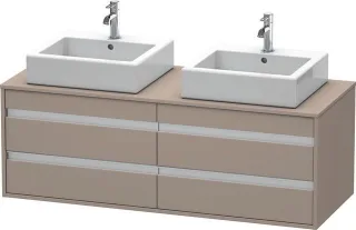 Duravit Ketho Konsolenwaschtischunterbau wandhängend Basalt Matt 1400x550x496 mm - KT6657B4343 KT6657B4343