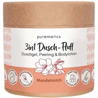 puremetics Körperpeeling 3in1 Dusch-Fluff - Mandelmilch 250g