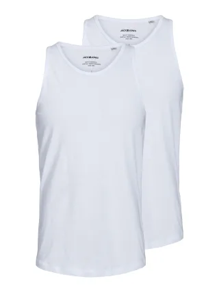 JACK&JONES - JACBASIC TANKTOP 2 PACK NOOS White - Gr. - XXL