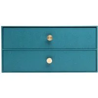 EXACOMPTA Schubladenbox Schubladenbox 2 Schubladen 17x355x27 cm A4 Maxi Bleu canard 30603E, Bodenpresentation Display