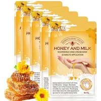 ALIVER Handcreme Pflegecreme Handmaske Honig Milchextrakt Aliver, 5-tlg.