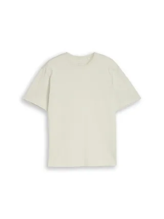 Denim Tom Tailor - Relaxed Fit T-Shirt aus Baumwolle greyish white - Gr. - L