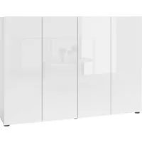 Home affaire Schuhschrank MISTER- Schuhregal, Made in Italy, 12 Fächer, 10 Einlegeböden Breite 160 cm, 4 Türen, Hochglanz Lackierung