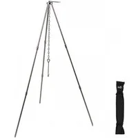 FoxOutdoor Holzkohlegrill Dreibein, Trekking, Alu, mit Kette und Haken, Set