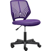 Yaheetech Drehstuhl Höhenverstellbarer Bürostuhl ohne Armlehnen, Schreibtischstuhl mit Netzbezug fürs Arbeitszimmer/Büro/Wohnzimmer