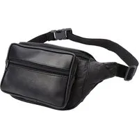 MF Bauchtasche Bauchtasche Schwarz Nappa Leder mit Reißverschlussfächern (1-tlg)