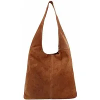 ITALYSHOP24 Shopper Made in Italy XL Damen echtes Leder Tasche Hobo Bag Schultertasche, Wildleder Umhängetasche Workbag Businesstasche Beuteltasche City Bag