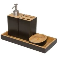 HTI-Line Seifenspender Badserie 4-teilig, (Set, 4-tlg., 1 Bad-Set), Seifenspender Seifenschale Zahnbürstenhalter