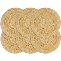 furnicato Platzset Handgefertigte Jute Platzsets 38 cm Natur, 6er Set, (6-St), Strapazierfähige Tischsets, jedes Stück ein Unikat für den Esstisch
