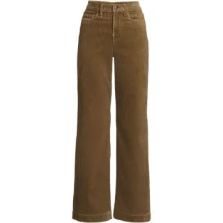 Breitcord-Hose High Waist mit weitem Bein, Damen,  Braun, Elasthan/Baumwoll-Mischung, by Lands' End