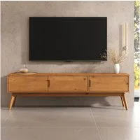 IDIMEX Lowboard TIVOLI, TV Lowboard aus Massivholz mit 3 Türen Eiche Finish