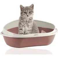 Rohrschneider Katzenecktoilette Eckiges Katzenklo Katzentoilette groß mit hohem Rand, platzsparend