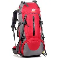 RAIKOU Wanderrucksack 50L Trekkingrucksack Wasserdicht, Reisetasche Ultralight (Regenhülle, Hüftgurt mit praktischen Taschen), Atmungsaktives Tragesystem
