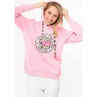 Zwillingsherz Hoodie Kapuze, Langarm, Kängurutasche, Leo-Details, modisch