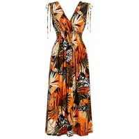 ITALY VIBES Sommerkleid - sommerliches Viskose Maxikleid mit Tropical Print für Damen