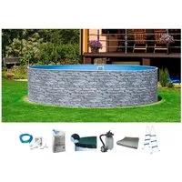 my POOL BWT Rundpool STONE 2 (Set, 7-tlg), Steindekor, in verschiedenen Farben