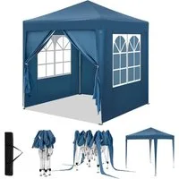 Woltu Faltpavillon, mit 4 Seitenteilen, 2x2 m, mit 4 Seitenwänden, höhenverstellbarer