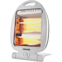 Mesko Heizstrahler MS 7710 Quarzheizer, elektrischer Heizstrahler mit 2 Heizstufen, 800 W, 2 Quarzlampen, Kippschutz, Tragegriff für Zuhause & Büro, Weiß