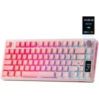 EPOMAKER Kabellose Mechanische Tastatur, Display & Drehknopf, 10000mAh Gaming-Tastatur (2,4 GHz/BT, Hot-Swap, PBT, Mac-Modifikatoren, RGB)