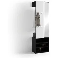 byLIVING Kompaktgarderobe Dielen - Set Andorra (1-St) maximale Ordnung auf wenig Fläche mit Spiegel, Kleiderstange und Haken