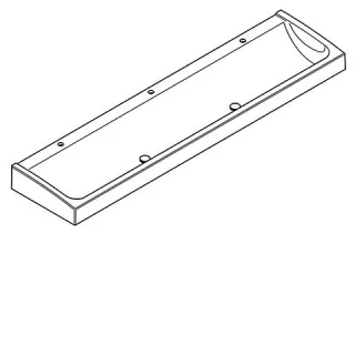 KWC Aquarotter Waschrinne, FUTURA exklusiv, MIRANIT, 2400x170x570 mm, 3 Hl., Ablaufventil, 203006626 2030066269
