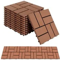 PFCTART Terrassendielen Terrassenfliesen mit Klicksystem, Kunststoff Bodenfliesen, 4,09 m², BxL: je 30.48x30.48 cm, 20 mm Stärke, (Set, 44-St., 30,48×30,48 cm, für Balkon, Terrasse, Garten & Innenbereich), Einfache Installation, wetterfest & pflegele