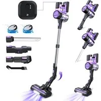 INSE Akku-Hand-und Stielstaubsauger Akku Handstaubsauger, staubsauger kabellos, 60 Min Laufzeit, Tierhaare, Trocken-Akku-Handstaubsauger ohne Beutel und Kabel, 6-stufiges HEPA-Filtersystem, 60dB