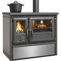 TRGO Gartenkamin Outdoor-Küchenofen Gartenherd Holzherd Modell Forno - Edelstahl - 6 kW