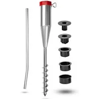 Kamelio Bodenhülse 1xMetall Sonnenschirmständer Ø25-55mm Schirmständer für Wäschespinne, für Wäschespinne, Sonnenschirm, zum Eindrehen, (5 Adapter)