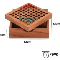 LOGOPLAY Spiel Halma für 2 Grün Rot, Gesellschaftsspiel, Halma Reisespiel klassisches Strategiespiel im Mini-Holzkasten für 2