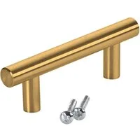 SO-TECH® Möbelgriff Stangengriff G17 echt Edelstahlrohr Ø 12 mm inkl. Schrauben (20-St), Goldfarbig galvanisiert, Bohrlochabstand 64 mm, Schrankgriff